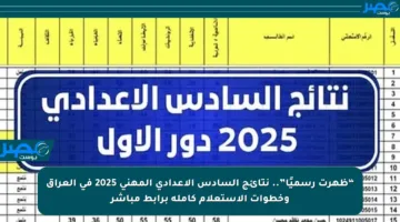 “ظهرت رسميًا”.. نتائج السادس الإعدادي المهني 2025 في العراق وخطوات الاستعلام كاملة برابط مباشر